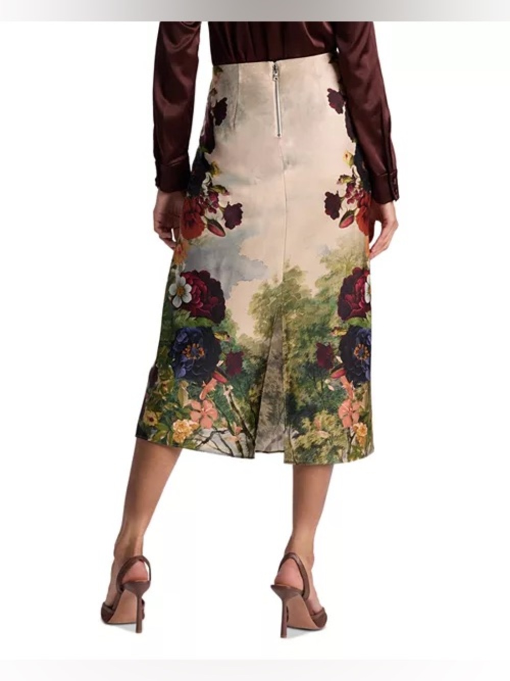 Alice + Olivia Maeve Slip Skirt in Forbidden Forest, Size 2 - Picture 3 of 14